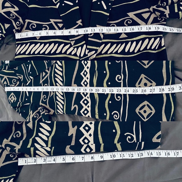 Rafaella Vintage Boho Aztec Linen Cotton Blend Single Button Oversized Blazer 10 - Picture 10 of 10